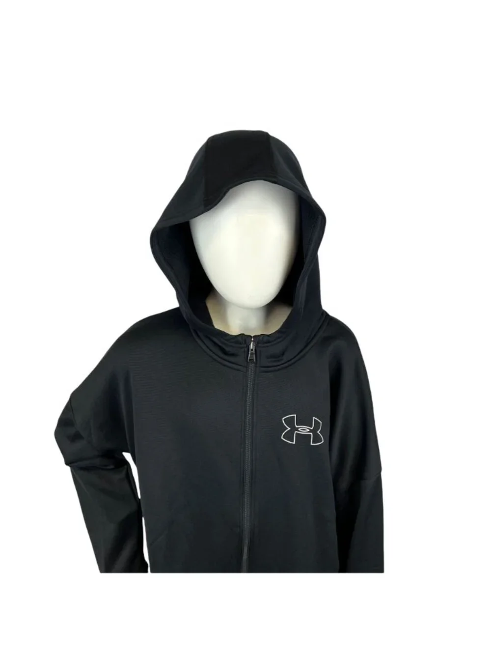 Girl's Under Armour black full zip hoodie size youth large